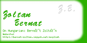 zoltan bernat business card